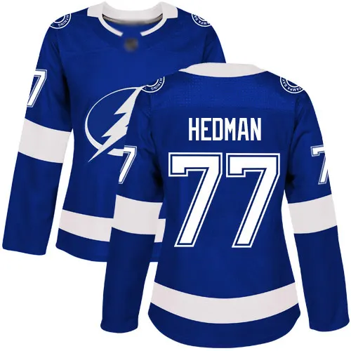 Maglia da donna Tampa Bay Lightning Victor Hedman #77 Royal Blue Premier Home