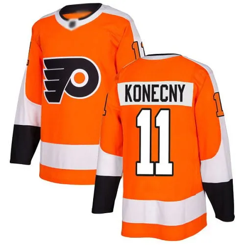 Maglia Philadelphia Flyers Travis Konecny ​​#11 Arancione Authentic Home da uomo