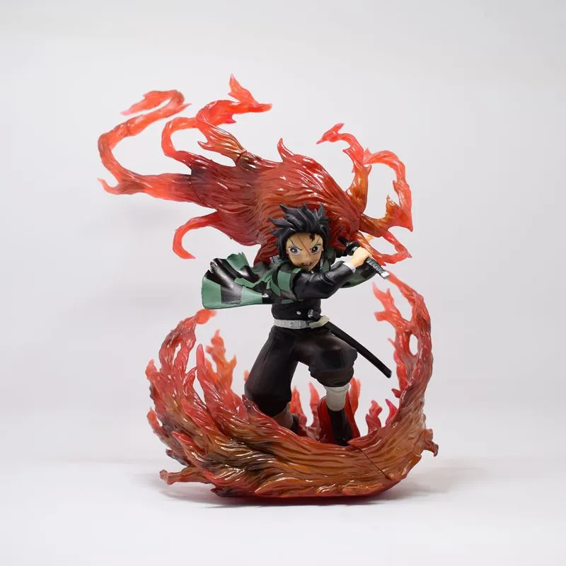 New Demon Slayer Blade Flame Battle Tanjirou Scene Model Figura in scatola