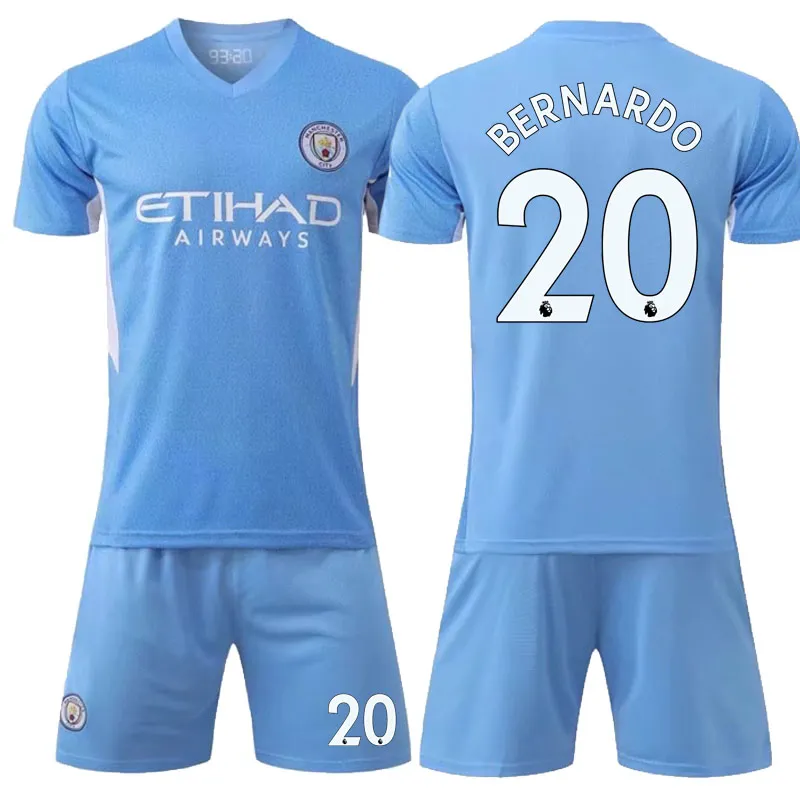Maglia da calcio Manchester Ci 21 22 Maglia da calcio Home Blu Abbigliamento sportivo 2021 2022 Maglia da calcio Manchester Ci Abbigliamento moda Tut