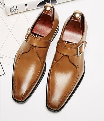 New Style Fashion Alta permeabilità in pelle solida fibbia cuciture scarpe casual scarpe da uomo d'affari da uomo