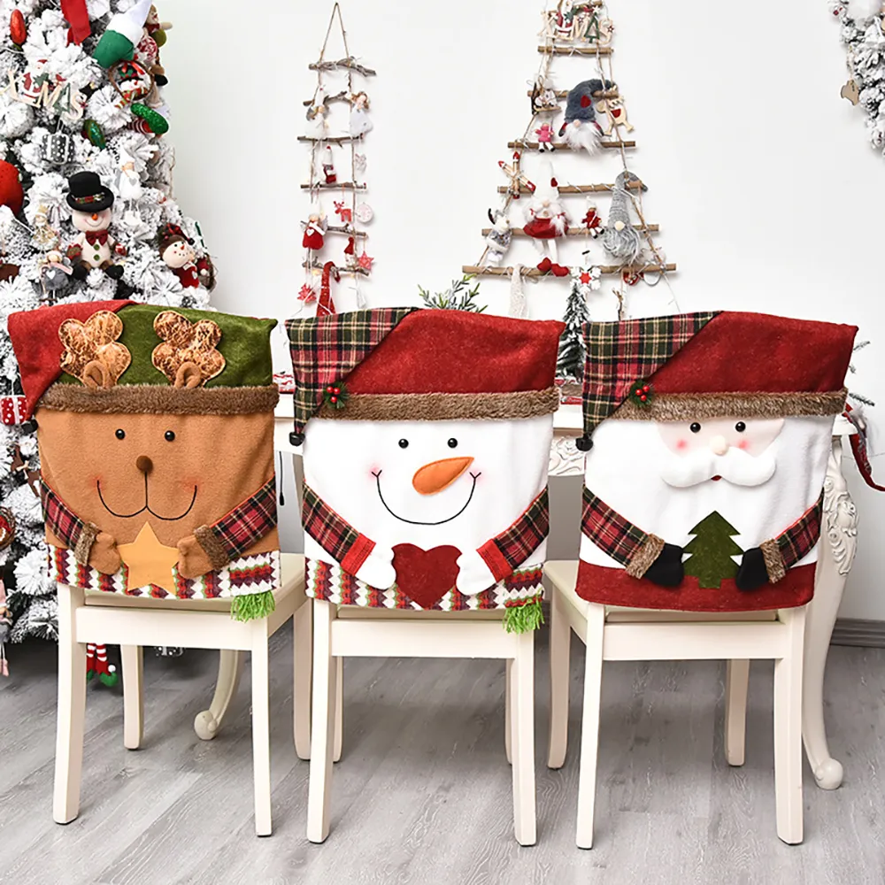 2021 Decorazione natalizia creativa Coprisedia per bambole Creativo Babbo Natale Pupazzo di neve Stile alce Articoli per la casa per feste europee e