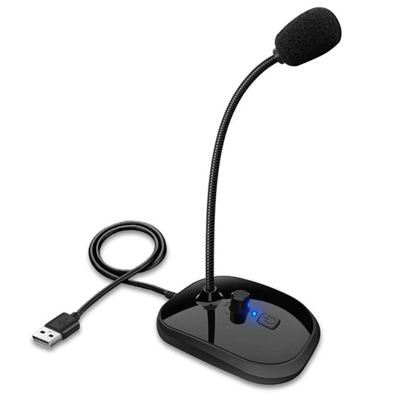 Condensatore di regolazione del volume del microfono da tavolo USB SK-30 per computer portatile Riduzione del rumore del PC Ruota di 360 °