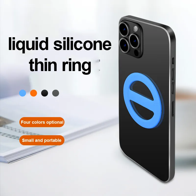 Adatto per supporto per telefono cellulare con ricarica wireless Magsafe fibbia ad anello di ricarica wireless in silicone liquido in metallo