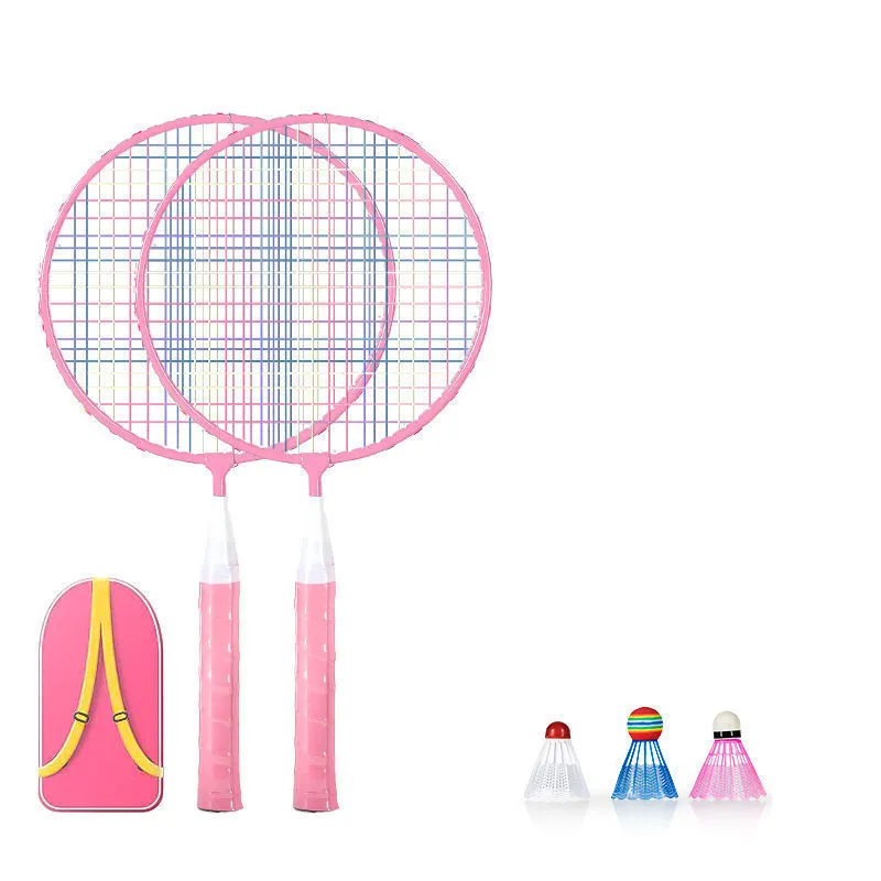 Racchetta da badminton doppia racchetta giocattolo per bambini bambino vestito amatoriale racchetta per bambini elementare 3-12 anni principianti scu