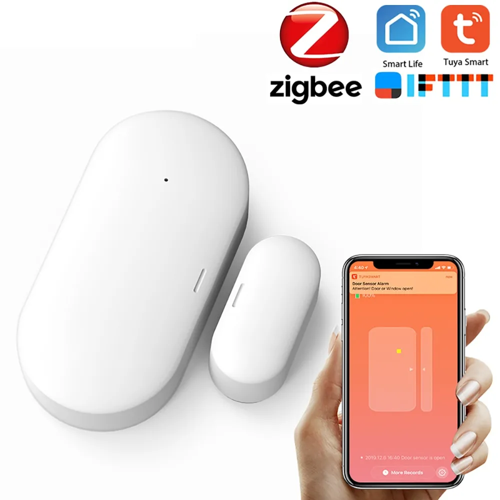 ZigBee 门磁 涂鸦 APP 控制门窗开启 安全报警传感器 磁性开关 无线探测器 智能家居