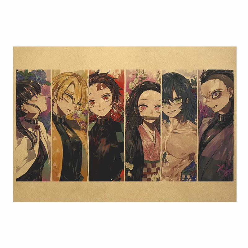 [B077] Ghost Slayer Blade C Nostalgic Retro Kraft Paper Poster Bar Cafe Pittura Decorativa