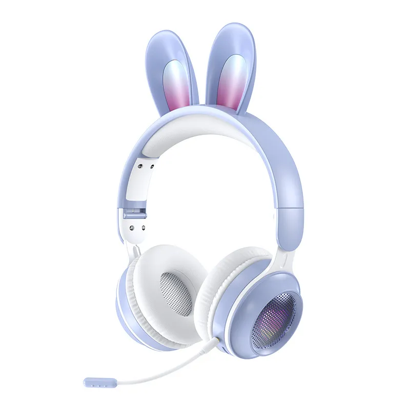 Il nuovo auricolare vocale Bluetooth KE-01 con orecchio di coniglio montato sulla testa a emissione di luce per ragazze