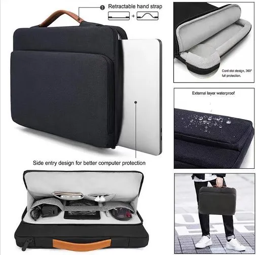 Borsa per laptop impermeabile valigetta portatile macbook14 \ 15,6 pollici business borsa per notebook borsa per tablet Apple per uomini e donne