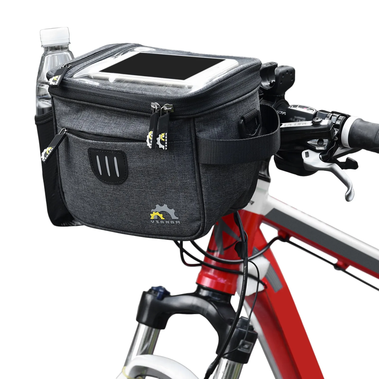 YSANAM Borsa per telefono bici 3L con tasca per telefono touch screen Borsa per bicicletta impermeabile con montaggio su tubo superiore Borse per man