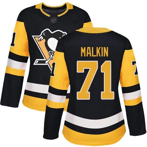 Maglia Pittsburgh Penguins Evgeni Malkin #71 nera Premier Home da donna