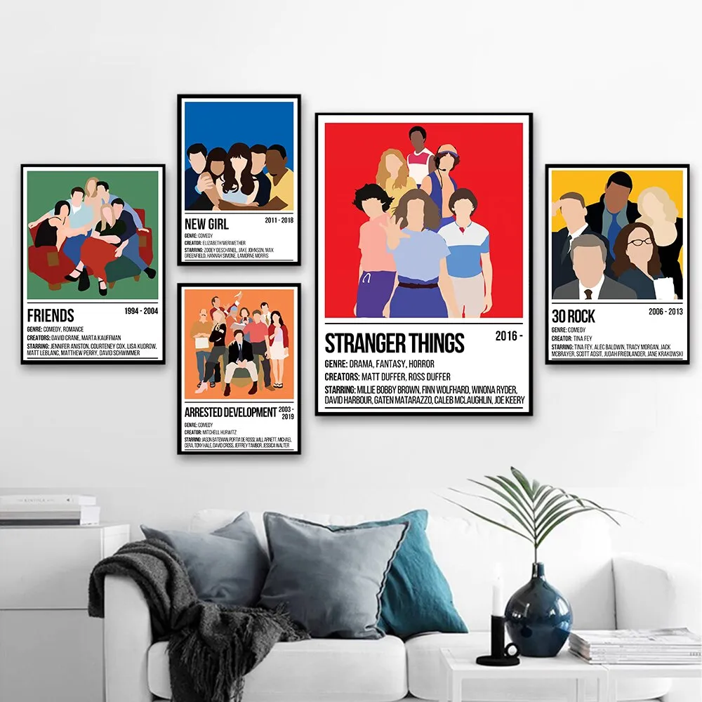 Amici Classic TV Show Regali Pittura su tela New Girl Poster e stampa Regali per fan Immagini a parete per soggiorno Home Decor