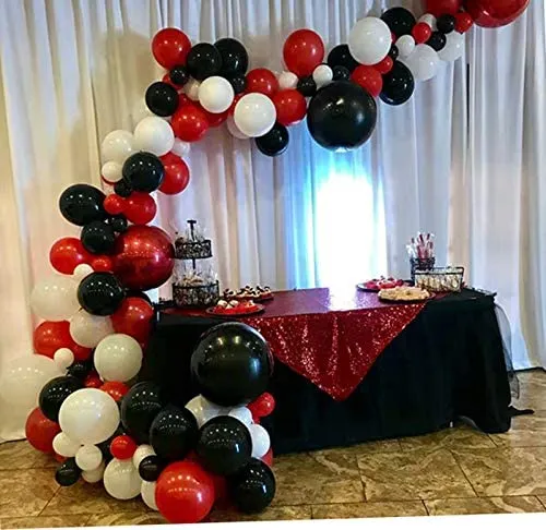 Palloncini rossi neri bianchi Kit arco ghirlanda Decorazioni per palloncini per feste di laurea Palloncini per addio al nubilato da sposa Sfondo per