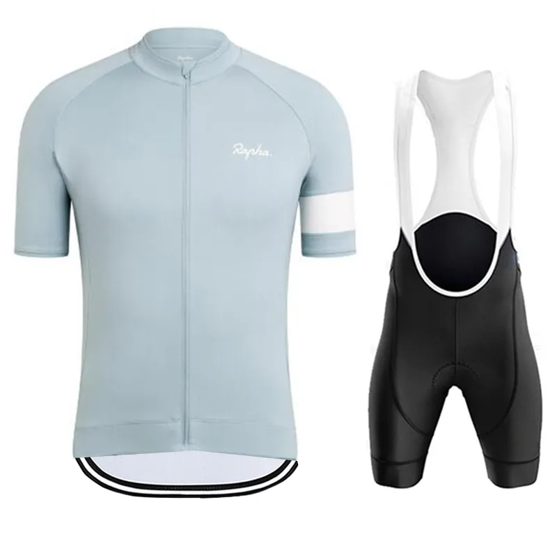 2021 Rapha Team Cycling Jersey Set estivo Uomo Abbigliamento da ciclismo Tuta da bicicletta Pantaloncini con bretelle MTB Maillot Ropa Ciclismo 9D pa