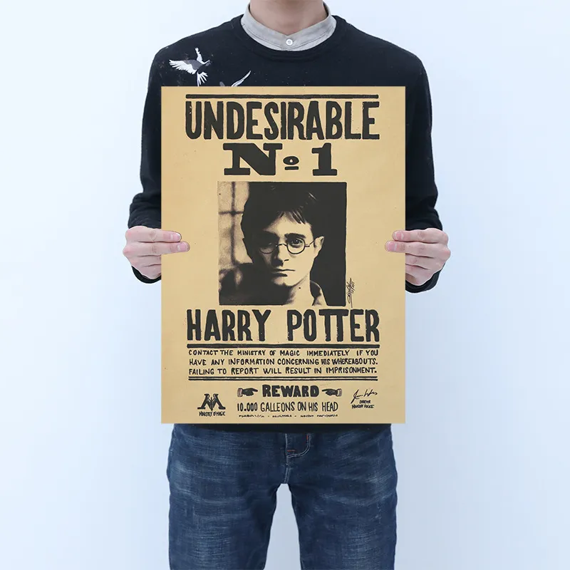 [D067] Poster di Harry Potter B Tipo Poster Kraft retrò Bar Cafe Decorazione della casa Pittura