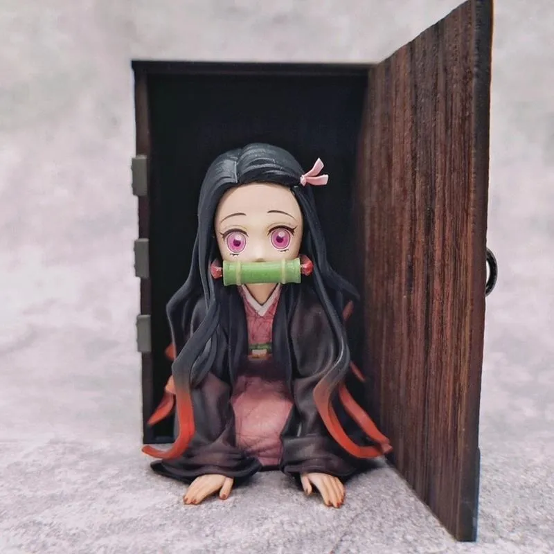 Cute Model Toys Gk Mini Nezuko In Box Anime Kimetsu No Yaiba Gk Action Figure Toys Kamado Nezuko In Box Per Bambini Da Collezione