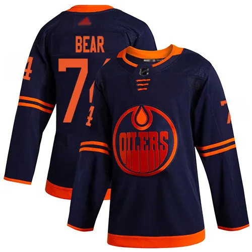 Maglietta da uomo Edmonton Oilers Ethan Bear #74 Navy Blue Authentic Alternativa