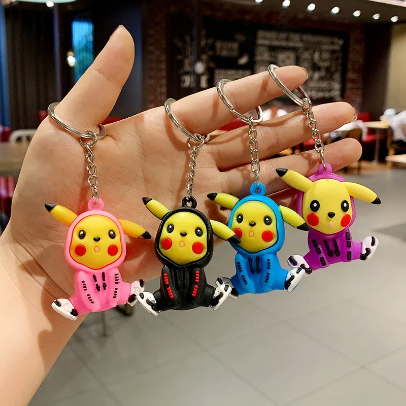 Portachiavi bambola Pikachu ciondolo borsa bambola in silicone appeso