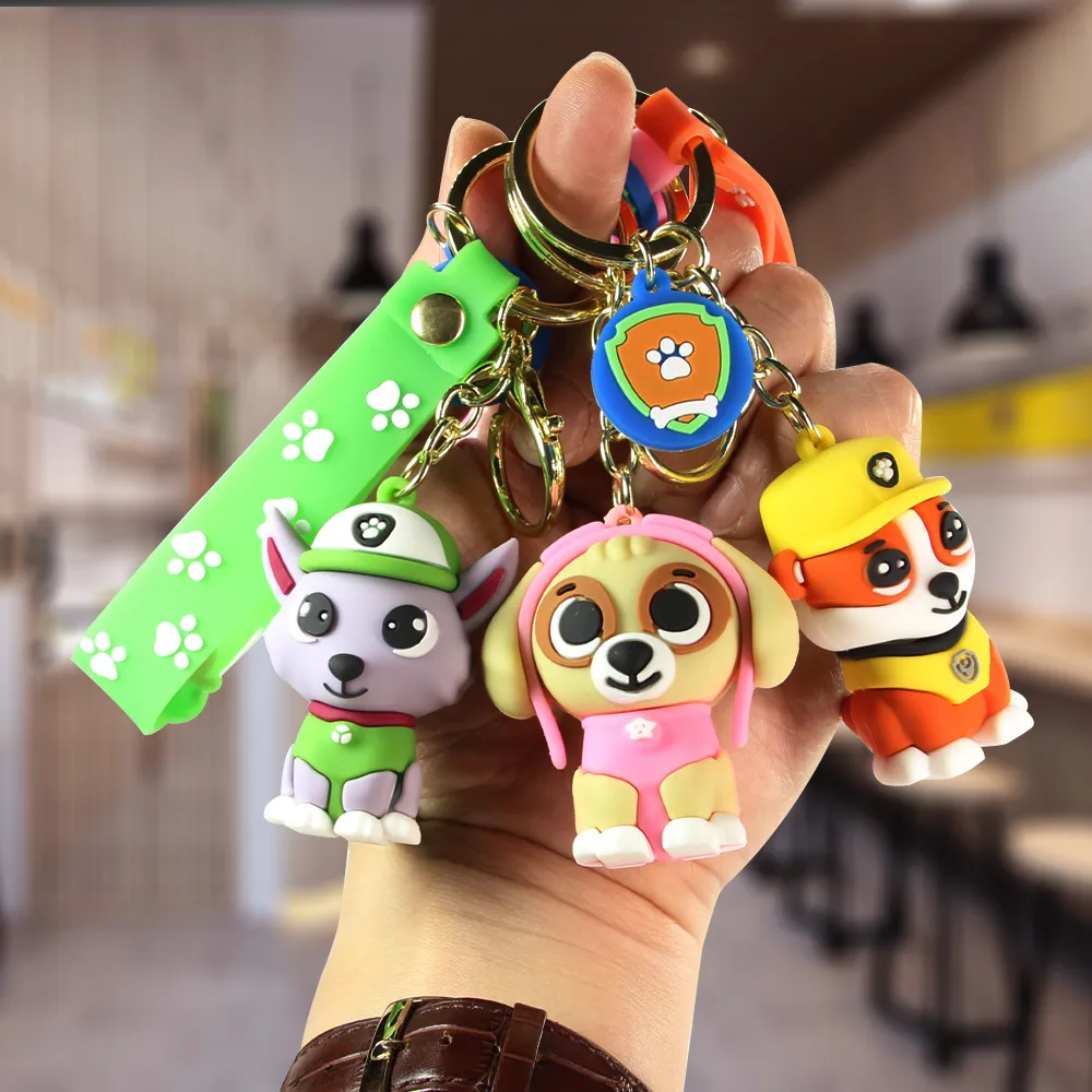 Simpatico cucciolo Wangwang squadra bambola portachiavi cartone animato cane borsa bambola ciondoli chiave auto portachiavi