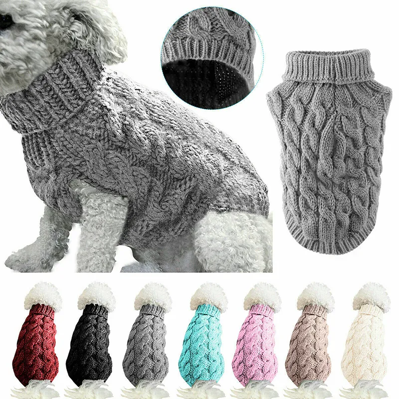 Nuovi vestiti per cani invernali Maglione Maglieria Vestiti per animali Cucciolo di gatto Maglione collo alto Cappotti Maglioni per cani Abbigliament