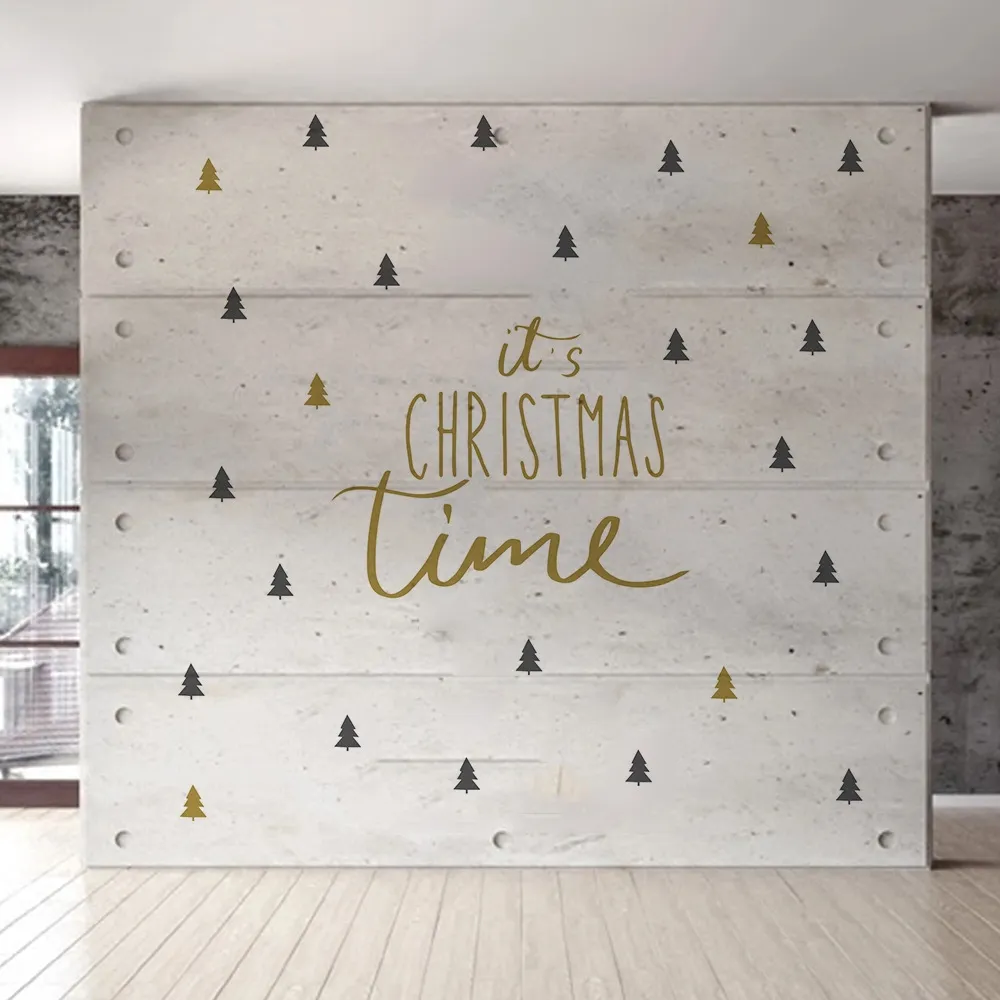 Adesivi Adesivo da parete bicolore Nuovo trend albero di natale Natale