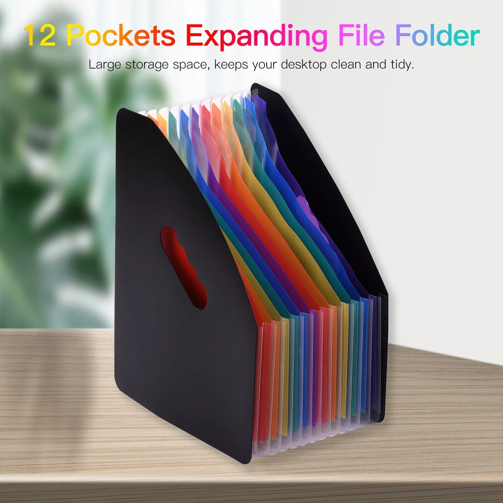 Cartella di file espandibile a 12 tasche Organizzatore di file a fisarmonica Formato lettera A4 Organizzatore di documenti Portadocumenti Colore arco