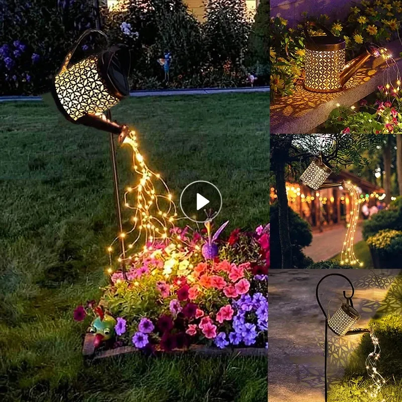 Lampada da esterno Bollitori Luce solare Decorazione da giardino Lampada a LED Annaffiatoio floreale Decorazione da giardino