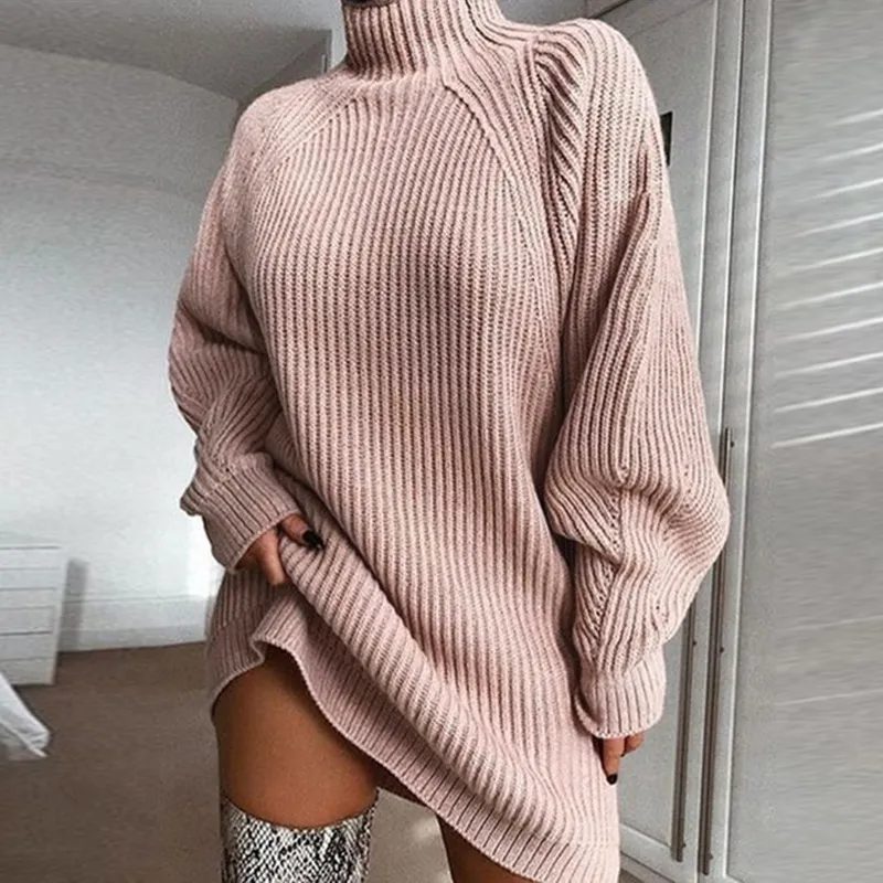 2020 autunno e inverno nuovo prodotto desiderio maglione mezza lunghezza manica raglan vestito mezzo maglione collo alto