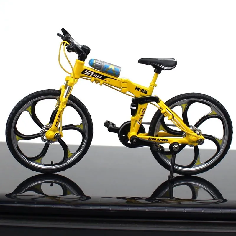 Modello di bicicletta in lega 1:10 pieghevole giocattolo da collezione in metallo per mountain bike