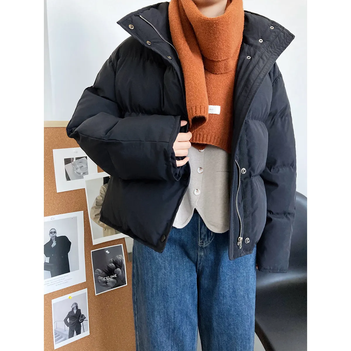 Luxi vestiti invernali coreani nuova moda colletto alla coreana vestiti di pane gonfio vestiti di cotone larghi e caldi vestiti di cotone corto da do