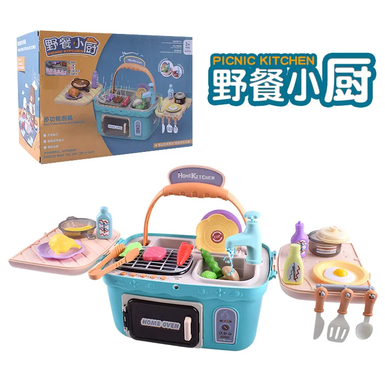 Simulazione di cestino da picnic forno a microonde senza acqua che cucina i bambini giocano a casa giocattolo da cucina giocattolo (batteria auto-for