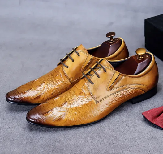 Promozione della moda Nuovi uomini d'affari abbigliamento formale retrò grandi scarpe tendenza scarpe in pelle di coccodrillo