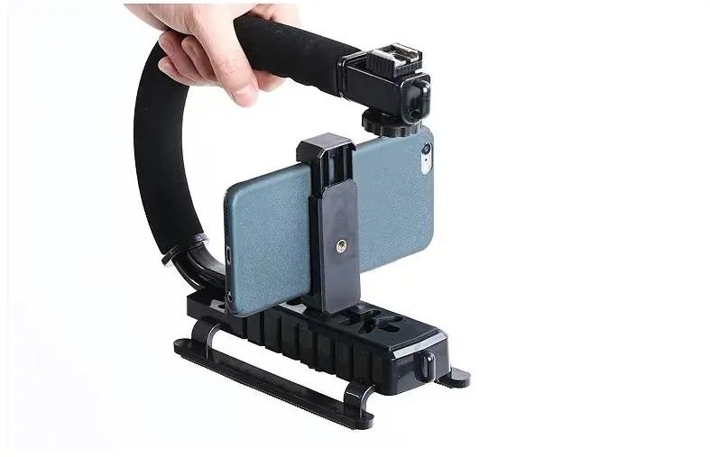 Staffa portatile DV a forma di U per telefono cellulare stabilizzatore per fotocamera reflex con staffa antiurto portatile per riprese video