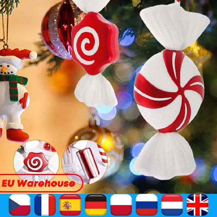 Ciondolo di caramelle Decorazione dell'albero di Natale per la casa Bastoncino di zucchero Lecca-lecca Ornamenti appesi Natale 2022 Regalo a sorpresa