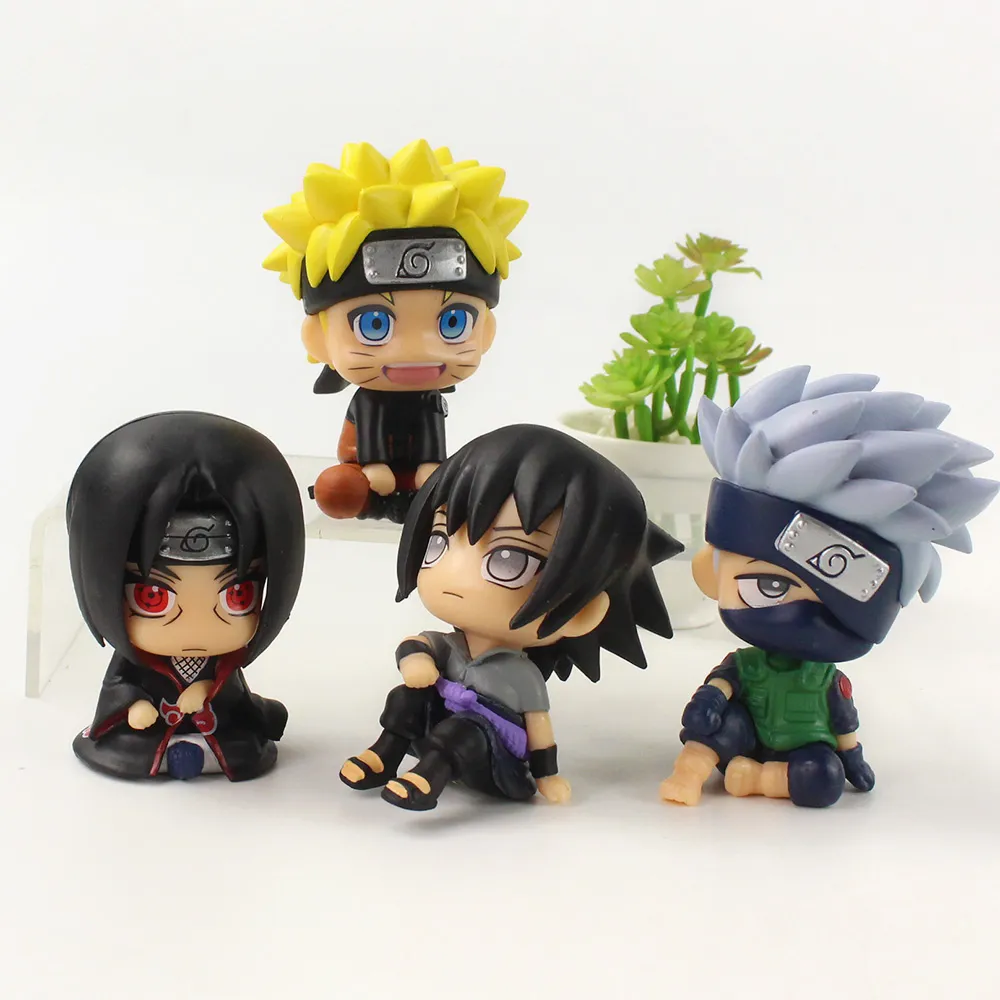 4 Style Anime Naruto Uzumaki Naruto Hatake Kakashi Uchiha Sasuke Uchiha Itachi Q Versione Action PVC Figure Doll Model Toys