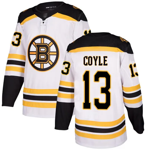 Boston Bruins Charlie Coyle #13 Bianco Authentic Away Jersey Uomo