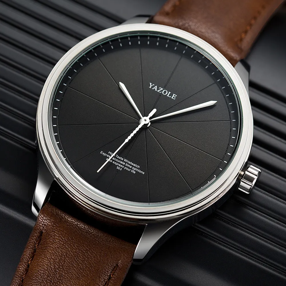[Confezione regalo] YAZOLE New Fashion Simple Watch Orologio da uomo al quarzo impermeabile alla moda orologio da lavoro