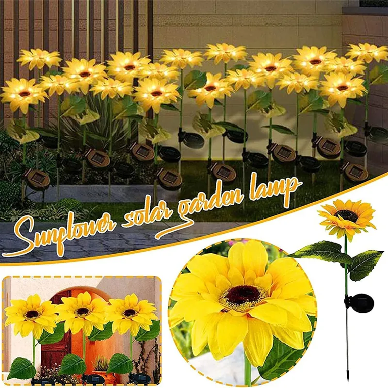 girasole SÌ stile europeo lanterne di ramadan kareem luce solare simulazione Prato Patio All'aperto PVC