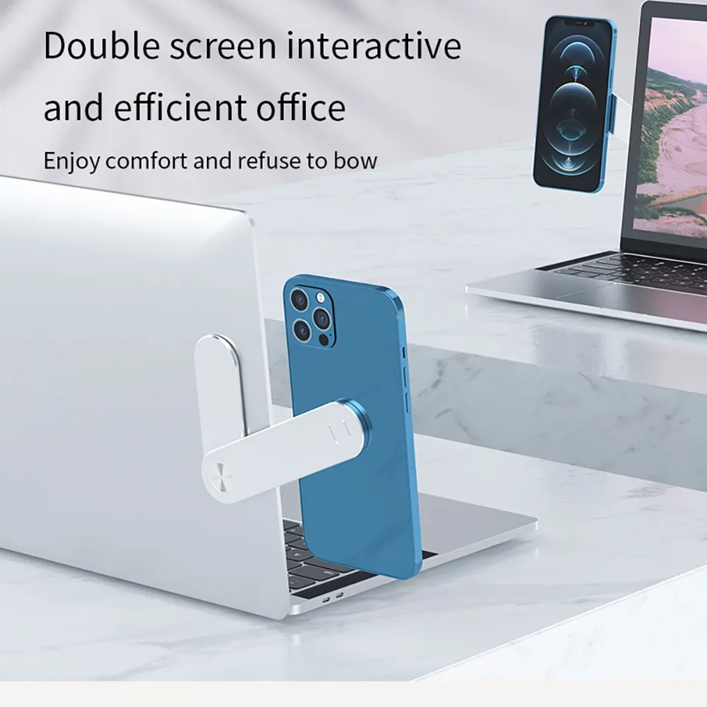 2 in 1 Magnetic Laptop Mobile Phone Supporto portatile Smart pieghevole Supporto per telefono Supporto laterale per schermo Supporto universale