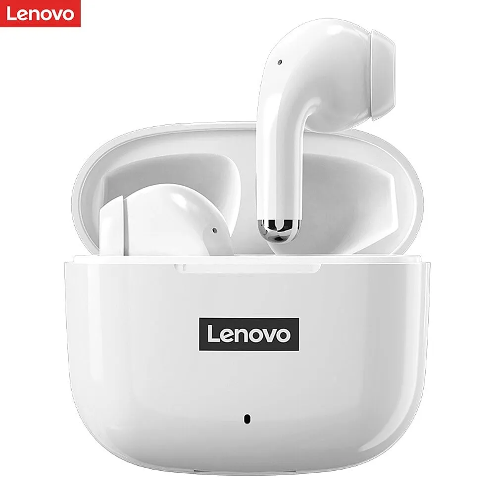 Lenovo LP40 Wireless BT5.1 Cuffie Auricolari sportivi semi-in-ear con unità a bobina mobile da 13 mm Lunga durata Bianco
