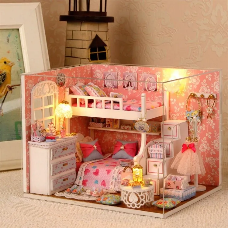 di legno maschio Oltre 14 anni Giocattolo bambola Prodotto finito Camera da letto dedicata Soggiorno dedicato Casa Principessa Lolita