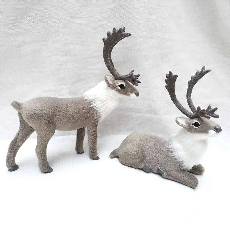 Simulazione Modello animale Piccolo cervo Miniatura Foresta Animale Home Desk Decorazione della casa delle bambole Natale Simpatico cervo Ornamenti R