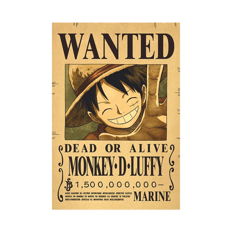 Nuovo poster vintage di One Piece Bounty Wanted Order 1-41 Kraft