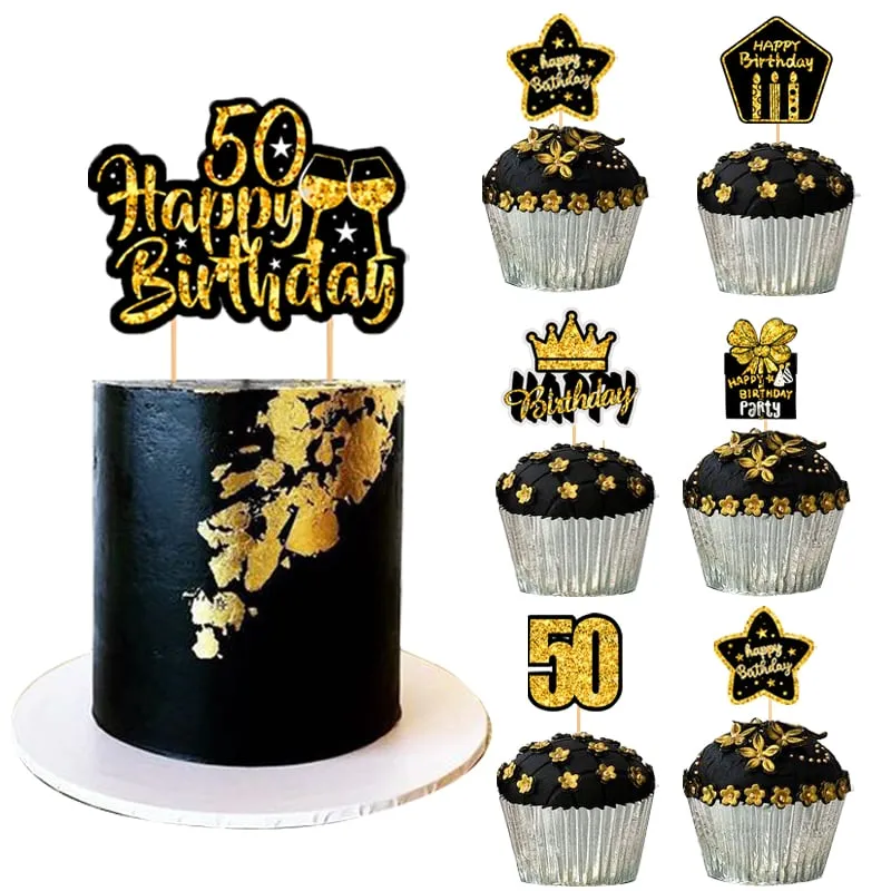 18 30 40 50 60 anni Cake Topper Decorazione per feste di buon compleanno Anniversario per adulti 30 ° 40 ° 50 ° Decorazione per torta di compleanno