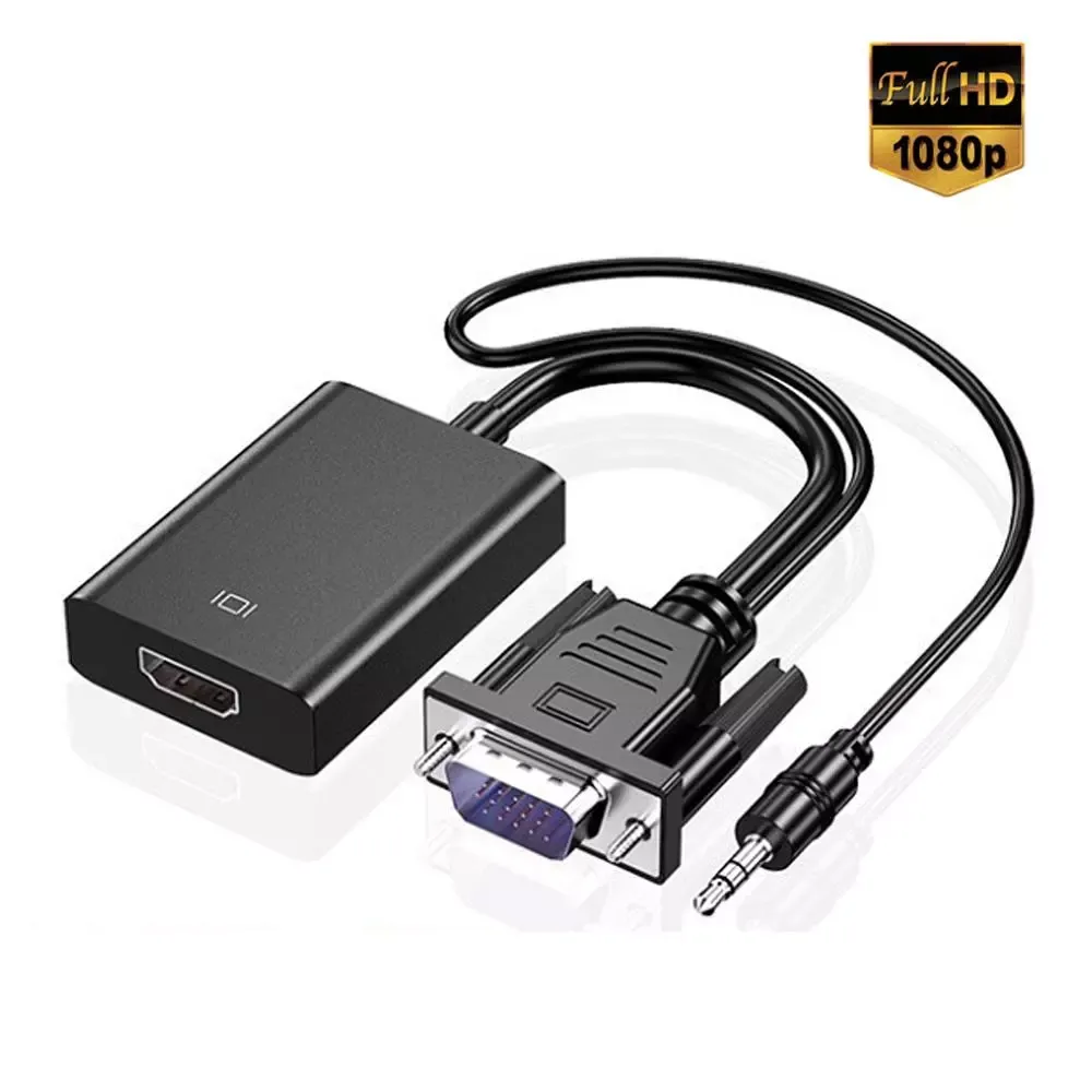 Cavo adattatore convertitore Full HD 1080P VGA a HDMI compatibile con uscita audio Adattatore VGA HD per PC laptop a proiettore HDTV