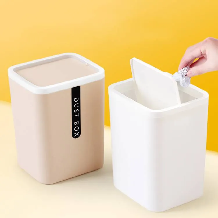 Creativo Mini piccolo cestino dei rifiuti Desktop Cestino della spazzatura Tavolo di casa Forniture per ufficio in plastica Pattumiera Pattumiera Sca