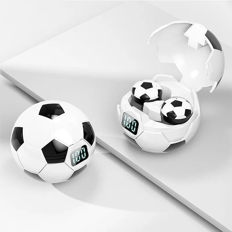 Modello privato creativo auricolare bluetooth display digitale alta qualità del suono stereo lungo standby regalo di festa modello di calcio auricola