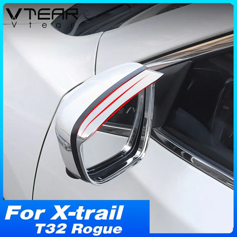 Vtear Auto Specchietto retrovisore Visiera Cornice di Copertura Chrome Pioggia Scudo Cornice Sticker Accessori Per Nissan X-trail T32 Rogue 2014-2020
