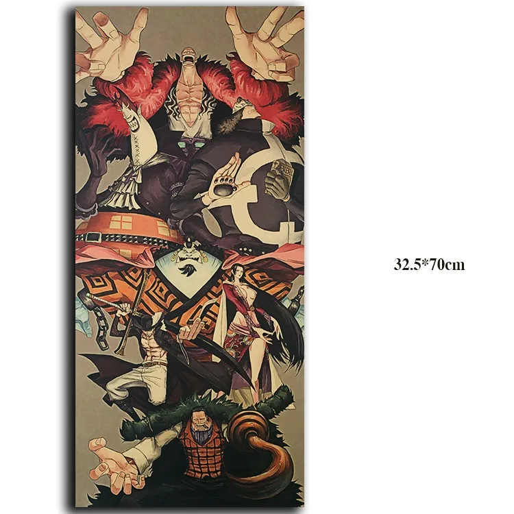 [K049] One Piece Seven Wuhai Kraft Paper Retro Poster Home Bar Cafe Pittura decorativa