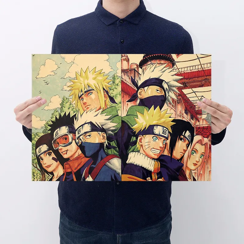 [B037] Naruto C retrò poster di carta kraft poster bar caffetteria camera da letto decorazione pittura